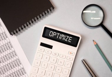 Hesap makinesindeki kelimeyi optimize et. Vergi ve finansal optimizasyon kavramı