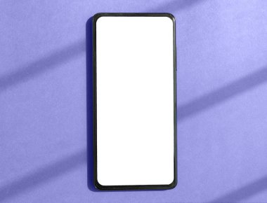 Cep telefonu modeli, akıllı telefon ekran çok peri renkli arka planda uygulama tanıtımı için modelleme