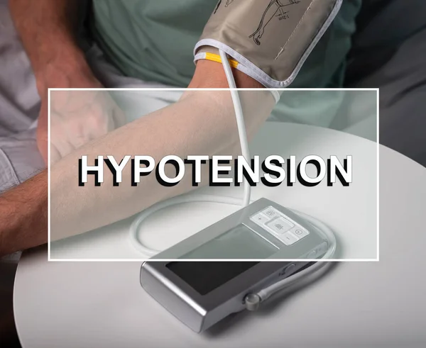 Palavra de hipotensão, conceito de pressão arterial baixa — Fotografia de Stock