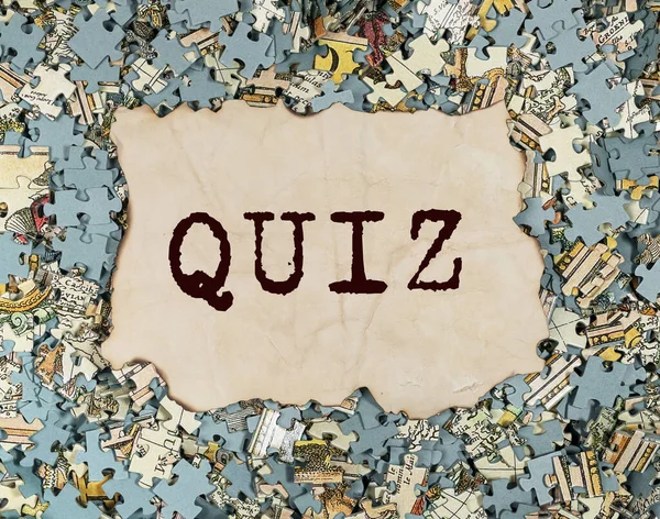 Quiz ou palavra quizz, inscrição, jogo divertido com perguntas.