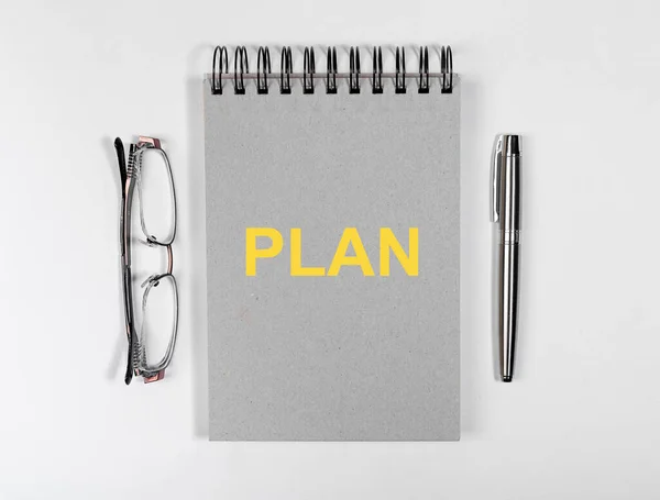 Planning concept. Word on planner notebook — Fotografia de Stock