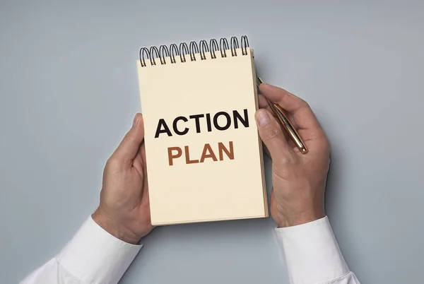 Concepto del plan de acción. Manual de planificación empresarial —  Fotos de Stock
