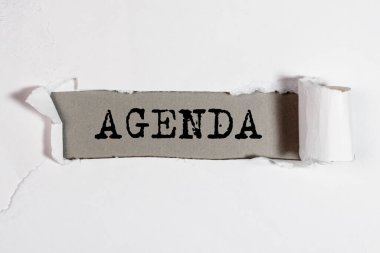 Agenda word on white background. Day plans concept