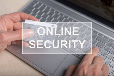 Online security of payments through internet. Cyber security concept