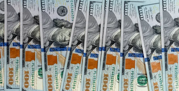 100 Amerikan doları banknotları. USD nakit akışı yakın plan — Stok fotoğraf