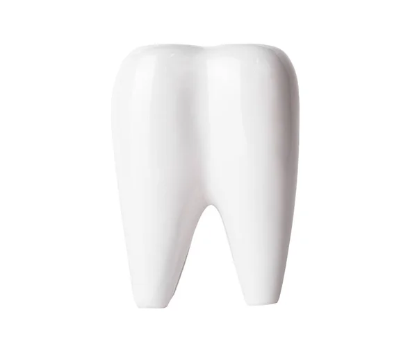 Gezonde hygiënische witte tand geïsoleerd op witte achtergrond — Stockfoto