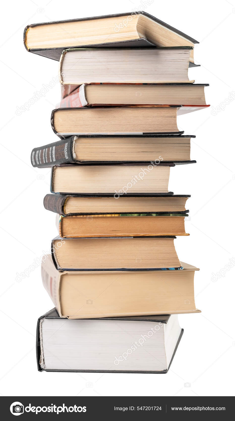 Stacked Blank Books Isolated On White Stock Photo - Download Image