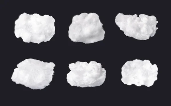 Cotton clouds set isolated on black background. Cloudy weather concept.  Stock Photo by ©val.suprunovich 547215020