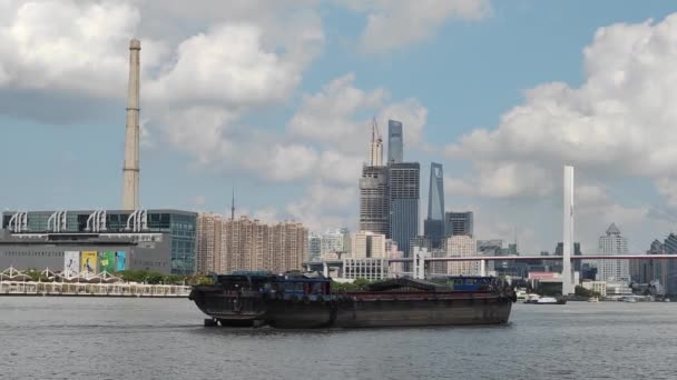 Lujiazui Financial Free Trade Zone Шанхай Китай Берегах Річки Хуанпу — стокове відео