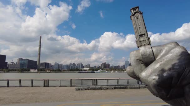 Lujiazui Financial Free Trade Zone Šanghaj Čína Březích Řeky Huangpu — Stock video