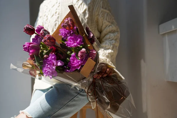 Decorações Florais Flores Floristas Verdura — Fotografia de Stock