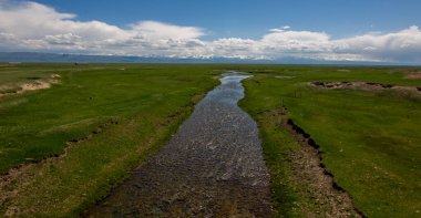 Çin, Xinjiang 'daki güzel Bayinbruck Otlağı