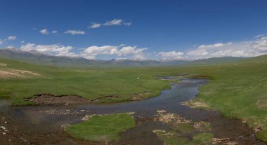 Sayram LakeXinjiang 'ın güzel doğal manzarası, Çin, 