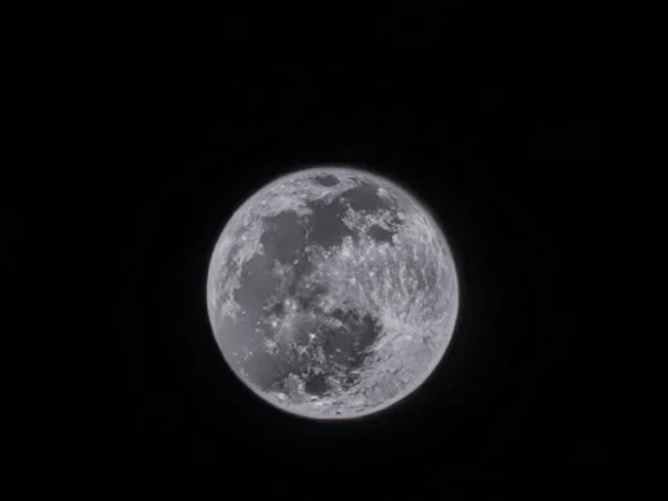 Noche Luna Redonda Luna Sistema Solar — Foto de Stock