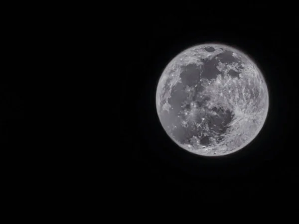 Nuit Lune Ronde Lune Dans Système Solaire — Photo