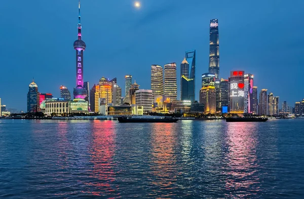 Night View Bund Shanghai City Never Sleeps — Fotografia de Stock