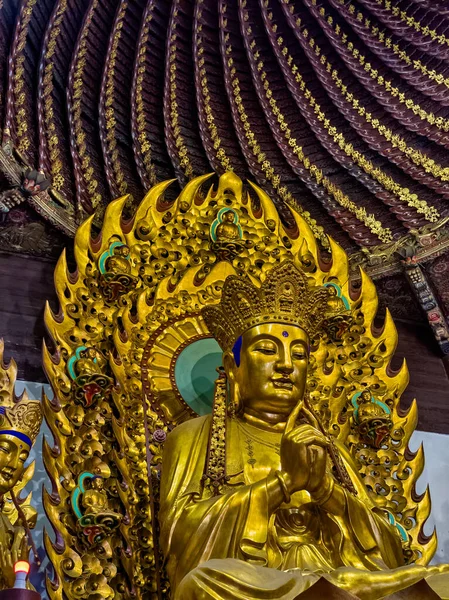 Longhua Temple Buddha Statue Shanghai China — Stok fotoğraf