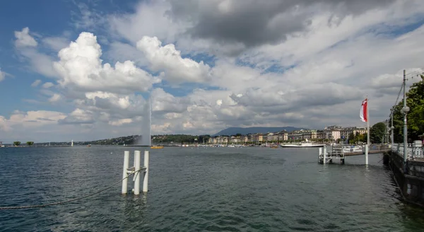 Lake Geneva Boasts Many Greatest Mildest Largest Lake Most Water — Stok fotoğraf