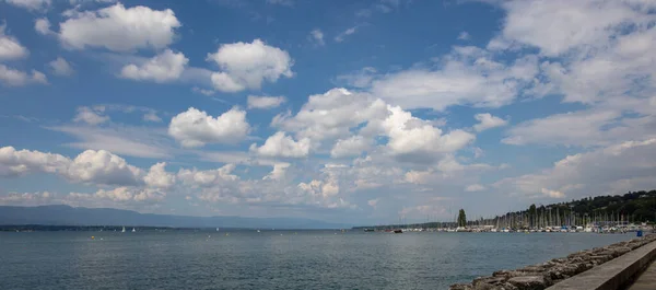 Lac Léman Compte Parmi Les Grands Doux Grand Lac Eau — Photo