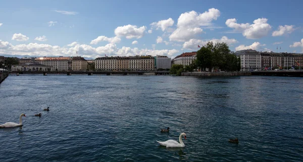 Lake Geneva Boasts Many Greatest Mildest Largest Lake Most Water — стоковое фото