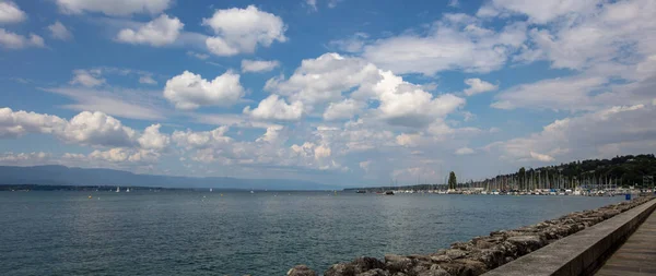 Lake Geneva Boasts Many Greatest Mildest Largest Lake Most Water — Zdjęcie stockowe