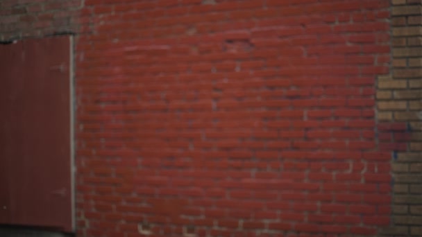 Background Plate Exposed Red Brick Green Screen Chroma Key Out — Stock Video