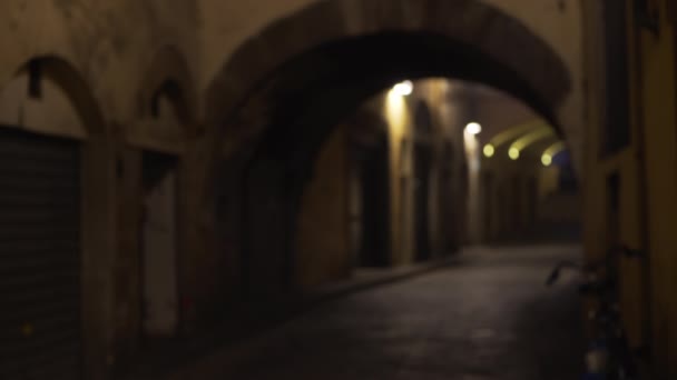 Piastra Sfondo Scarsa Illuminazione Piccolo Vicolo Stradale Europa Piastra Sfondo — Video Stock