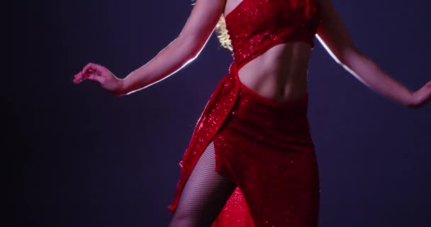 Donna Flamenco Ballerina Movimento Fianchi — Video Stock