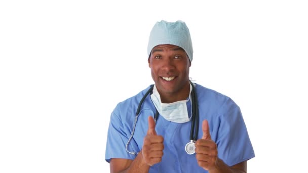 Yaşasın Vererek Erkek Cerrah Portresi — Stok video