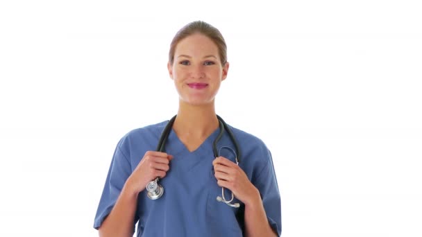 看護師のクローズ アップ — ストック動画