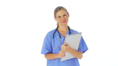 Hemşire pano ile portresi