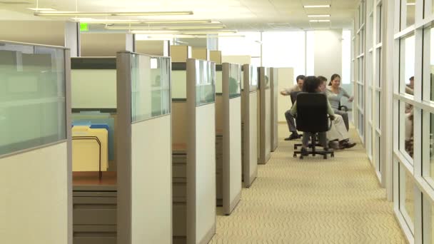 Young Business Colleagues Racing Chairs Office — Stock Video