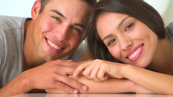 Happy Hispanic Couple Close — Stock Video