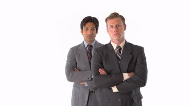 iki işadamları birlikte ayakta