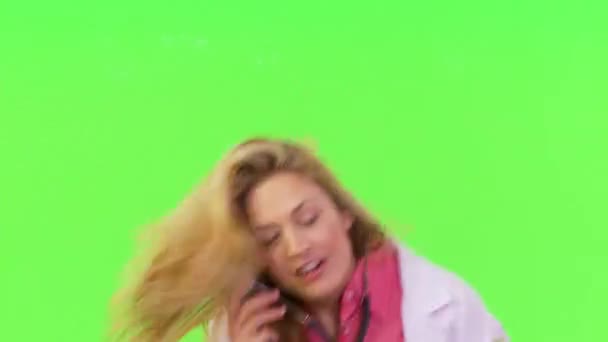 Kobieta Lekarz Uruchomiony Ramce Podkładką Stetoskopem — Wideo stockowe