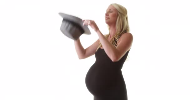 Schwangere Tanzt Mit Hut — Stockvideo