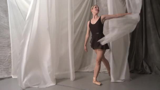 Dans Stüdyosunda Sahne Arkası Balesi — Stok video