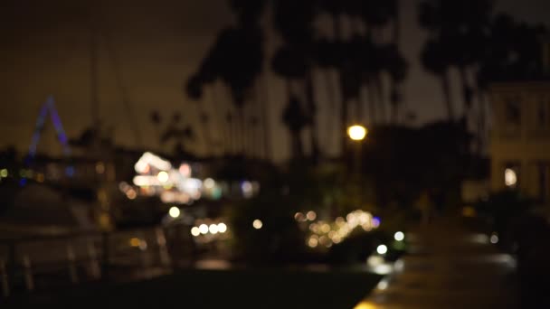 Feux Quai Hors Foyer Bokeh Nuit Pour Écran Vert Clé — Video