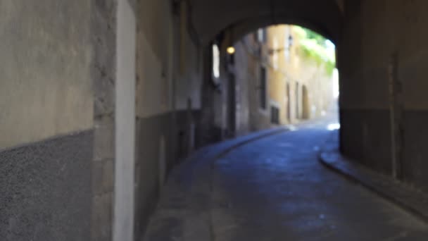 Мала Італійська Вулиця Арки Фото Вузької Дороги Флоренції — стокове відео