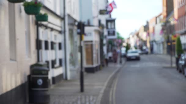 Street View Business Residence Windsor Berkshire England Out Focus Background — Stock Video