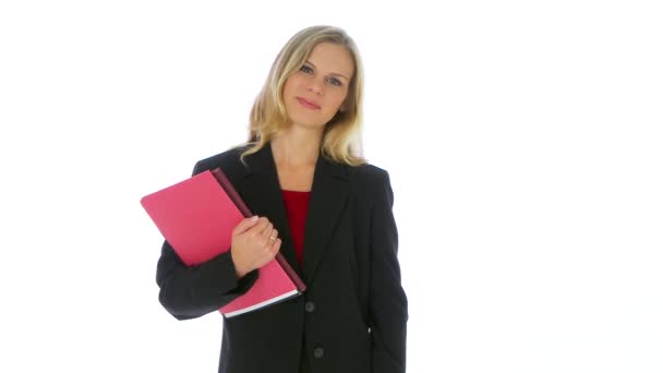 Businesswoman Smiling Camera — Stock Video