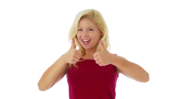 Young Professional Woman Giving Thumbs — Stock Video