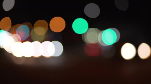 City Street Bokeh Lights Moving Distance Green Screen Chrome Key — Stock Video