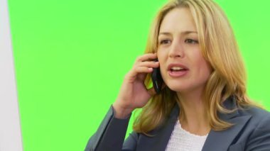 İş kadınının telefon görüşmelerini kapatın.