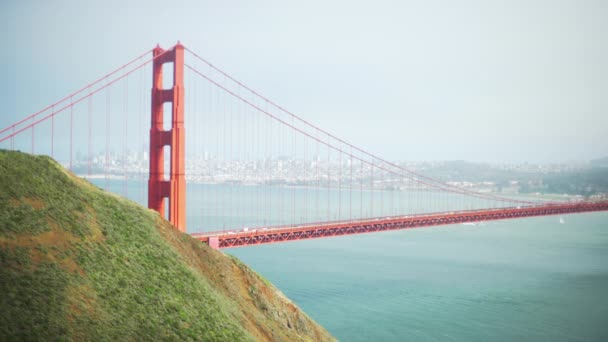 Vista Ponte Golden Gate São Francisco Partir Marin Headlands Tiro — Vídeo de Stock