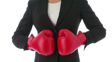 İş kadını boks, yakın çekim 