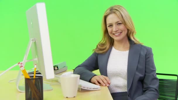 Bilgisayarda Çalışan Kadını — Stok video