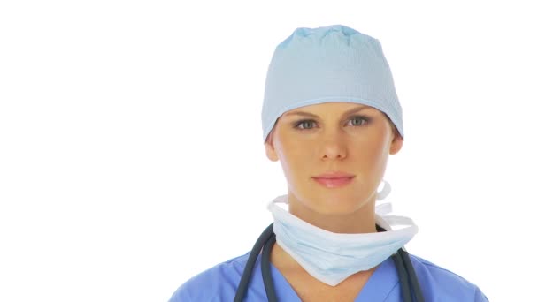 Kadın Cerrah Portresi — Stok video