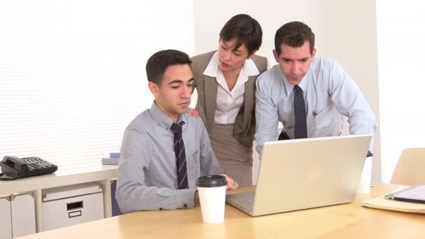 Multi Ethnic Businessteam Working Desk — Stock Video