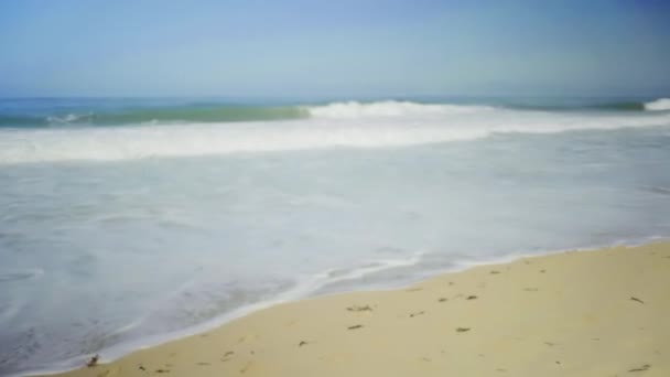Alta Marea Con Onde Che Infrangono Una Spiaggia Della California — Video Stock